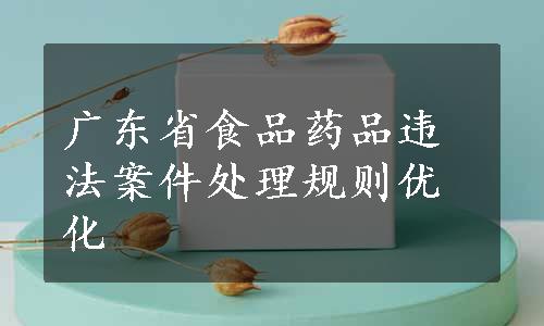 广东省食品药品违法案件处理规则优化