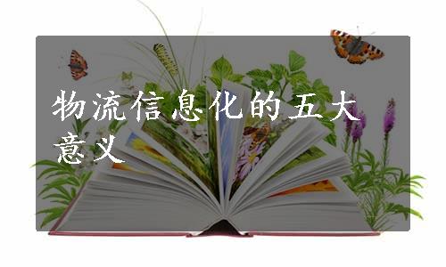 物流信息化的五大意义