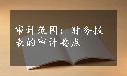 审计范围：财务报表的审计要点