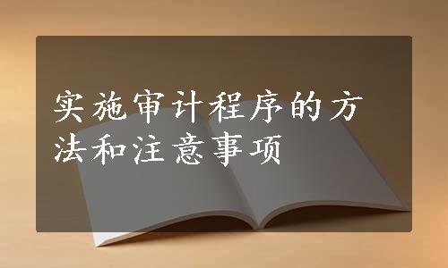 实施审计程序的方法和注意事项