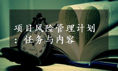 项目风险管理计划：任务与内容