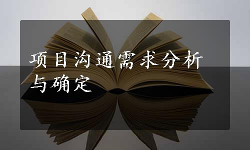 项目沟通需求分析与确定