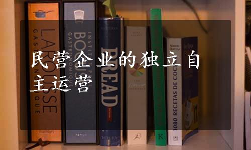 民营企业的独立自主运营