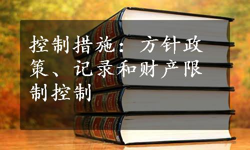 控制措施：方针政策、记录和财产限制控制