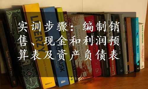 实训步骤：编制销售、现金和利润预算表及资产负债表