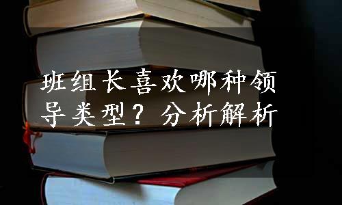 班组长喜欢哪种领导类型？分析解析