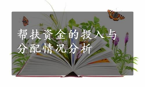 帮扶资金的投入与分配情况分析