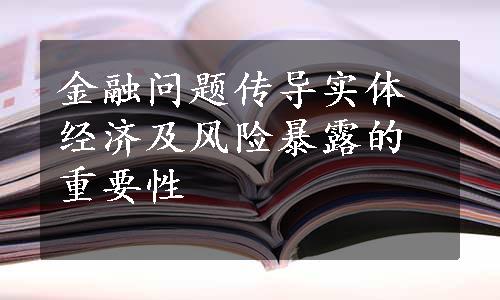 金融问题传导实体经济及风险暴露的重要性