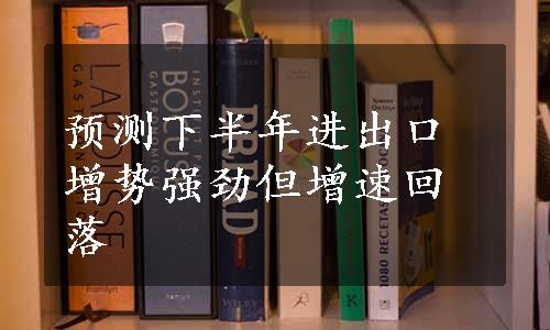 预测下半年进出口增势强劲但增速回落