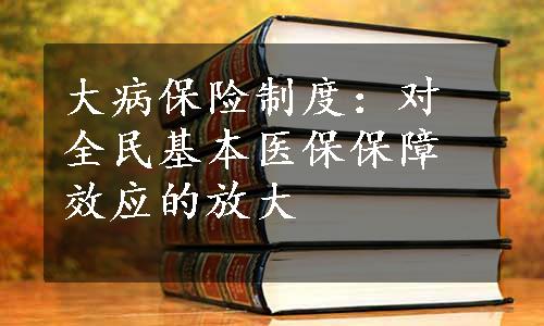 大病保险制度：对全民基本医保保障效应的放大