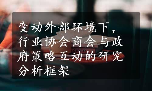 变动外部环境下，行业协会商会与政府策略互动的研究分析框架