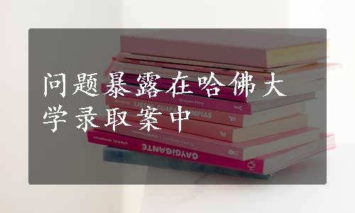 问题暴露在哈佛大学录取案中