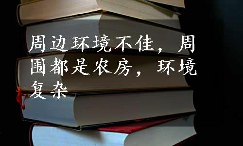 周边环境不佳，周围都是农房，环境复杂