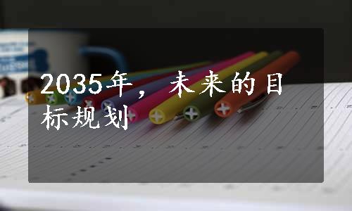 2035年，未来的目标规划