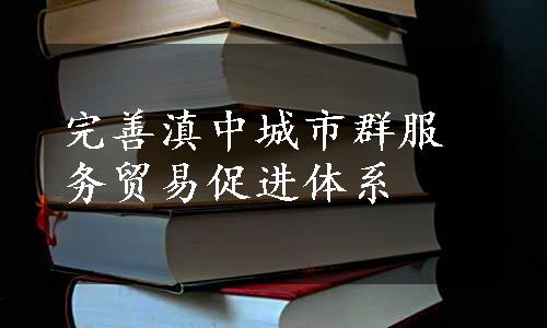 完善滇中城市群服务贸易促进体系