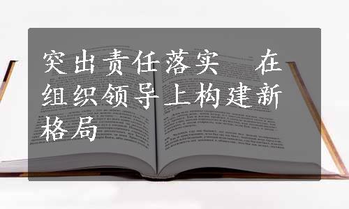 突出责任落实　在组织领导上构建新格局