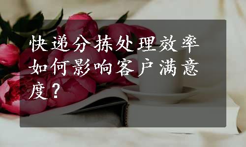 快递分拣处理效率如何影响客户满意度？