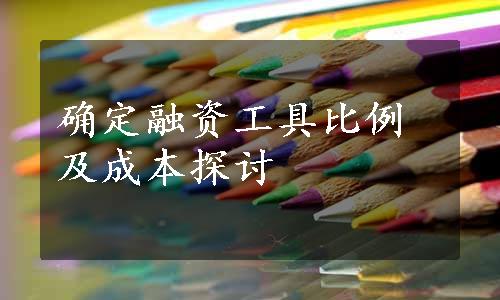 确定融资工具比例及成本探讨