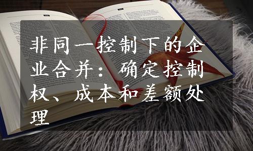 非同一控制下的企业合并：确定控制权、成本和差额处理