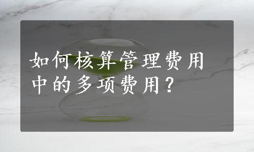 如何核算管理费用中的多项费用？