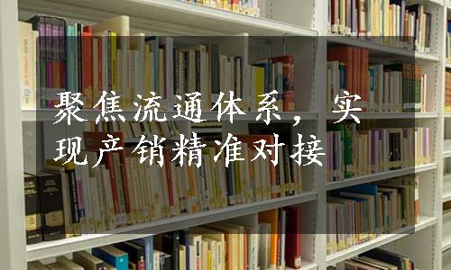 聚焦流通体系，实现产销精准对接