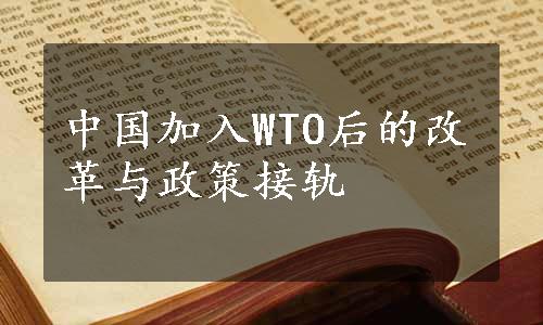 中国加入WTO后的改革与政策接轨