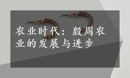 农业时代：殷周农业的发展与进步