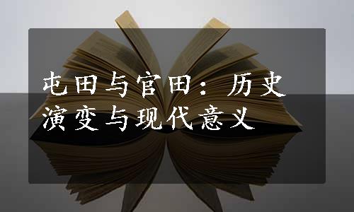 屯田与官田：历史演变与现代意义