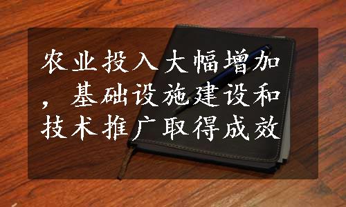 农业投入大幅增加，基础设施建设和技术推广取得成效