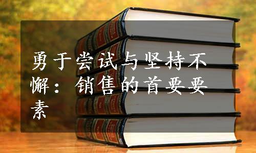 勇于尝试与坚持不懈：销售的首要要素