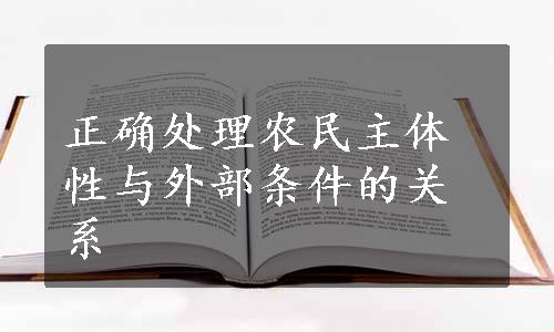 正确处理农民主体性与外部条件的关系