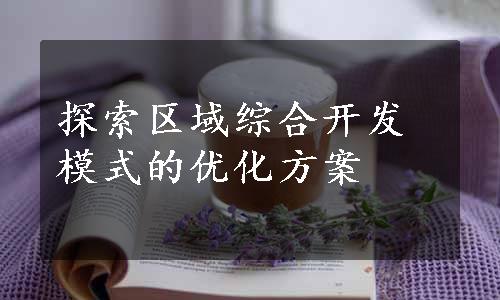 探索区域综合开发模式的优化方案