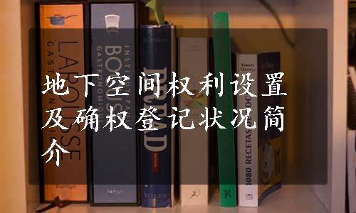 地下空间权利设置及确权登记状况简介