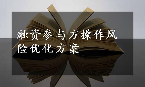 融资参与方操作风险优化方案