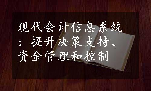 现代会计信息系统：提升决策支持、资金管理和控制