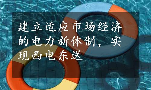 建立适应市场经济的电力新体制，实现西电东送