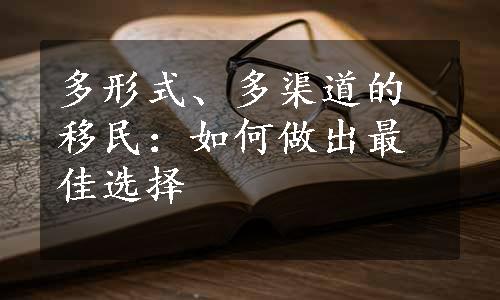 多形式、多渠道的移民：如何做出最佳选择