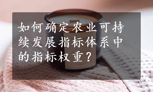 如何确定农业可持续发展指标体系中的指标权重？