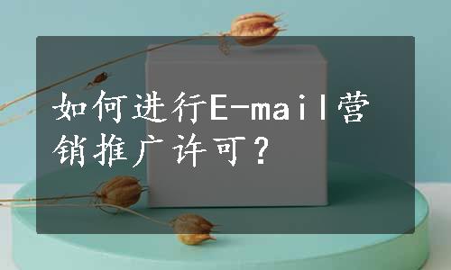 如何进行E-mail营销推广许可？