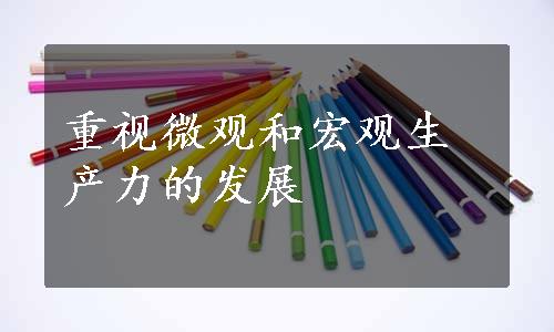 重视微观和宏观生产力的发展