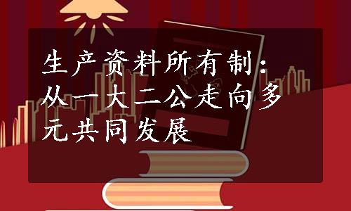 生产资料所有制：从一大二公走向多元共同发展