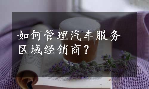 如何管理汽车服务区域经销商？