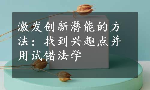 激发创新潜能的方法：找到兴趣点并用试错法学