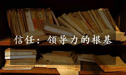 信任：领导力的根基