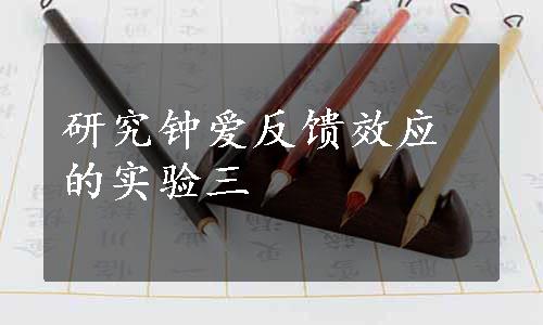 研究钟爱反馈效应的实验三