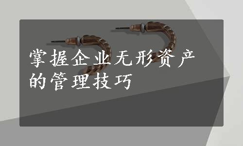 掌握企业无形资产的管理技巧