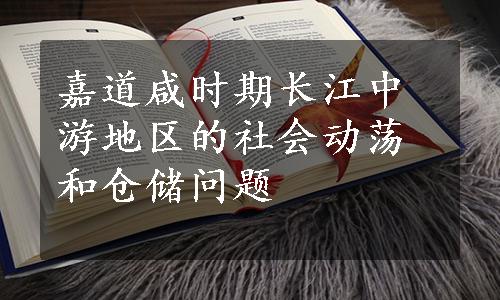 嘉道咸时期长江中游地区的社会动荡和仓储问题