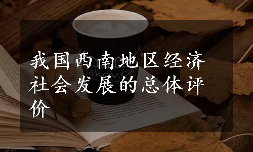 我国西南地区经济社会发展的总体评价