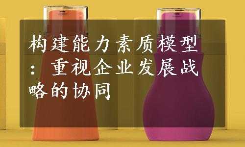 构建能力素质模型：重视企业发展战略的协同