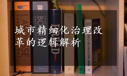 城市精细化治理改革的逻辑解析